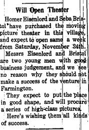 Farmington Theater - 1917 Article From James (newer photo)